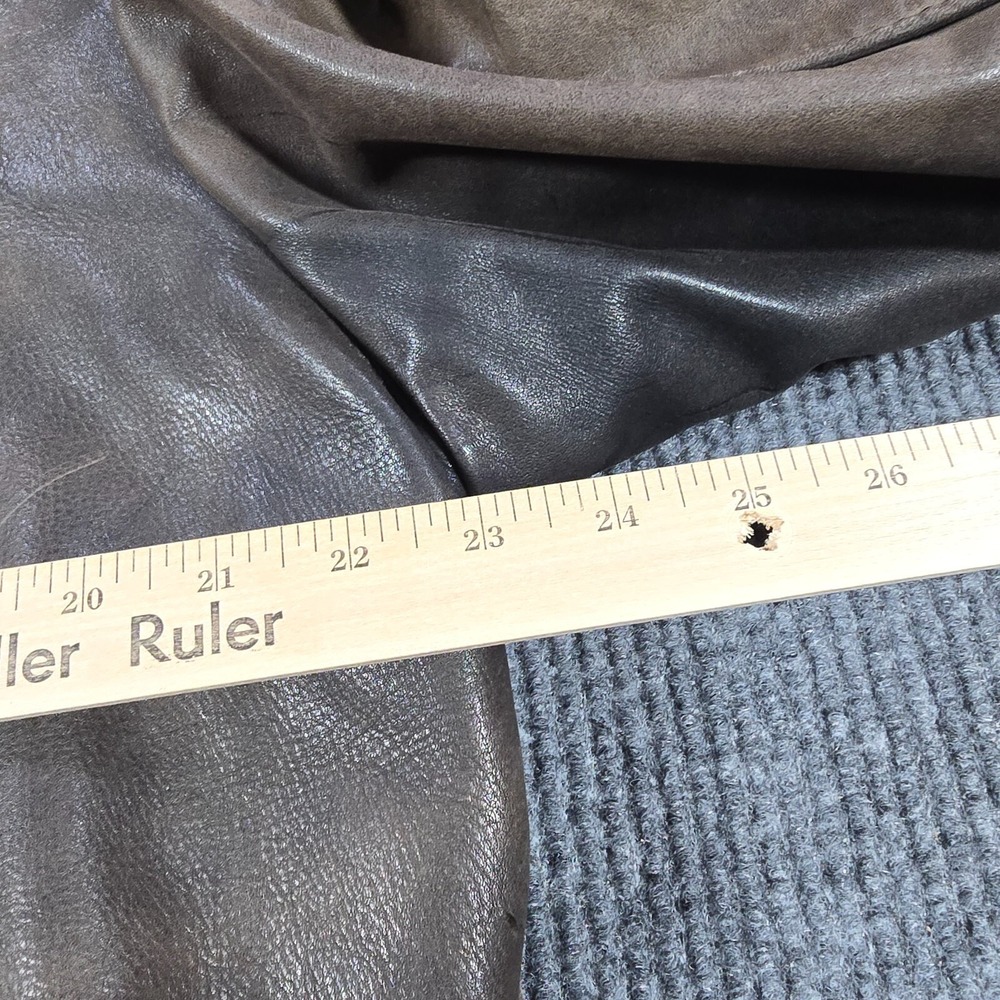 Vintage Brooks Motorcycle Jacket Mens 44 Brown Leather Full Zip Grunge USA Made - Picture 13 of 14